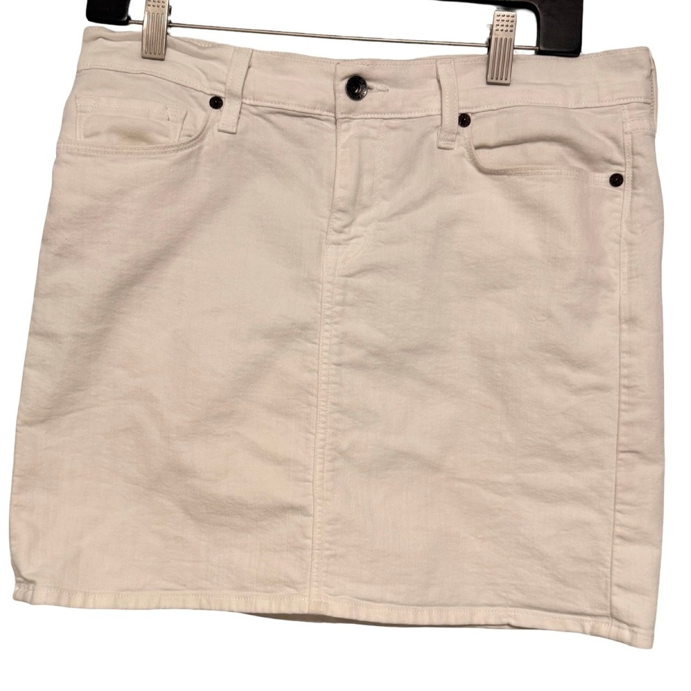 Lucky Brand Denim Mini Skirt Womens Size 8/29 White Casual Summer Boho Classic
